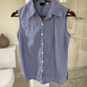 GAP striped tank button front top